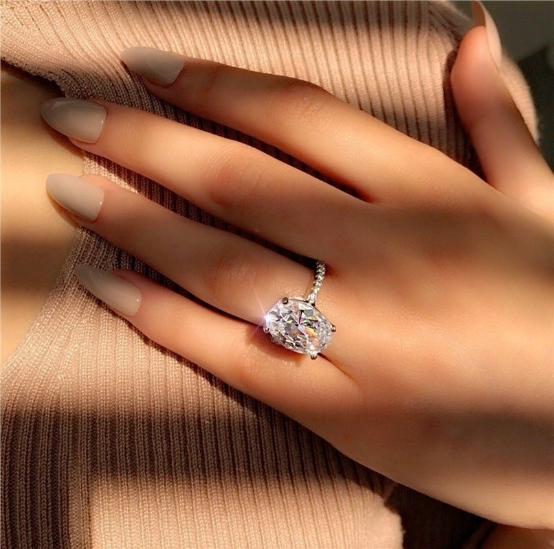 "Elegance refined – Oval Sparkle set in Pure Silver Perfection."