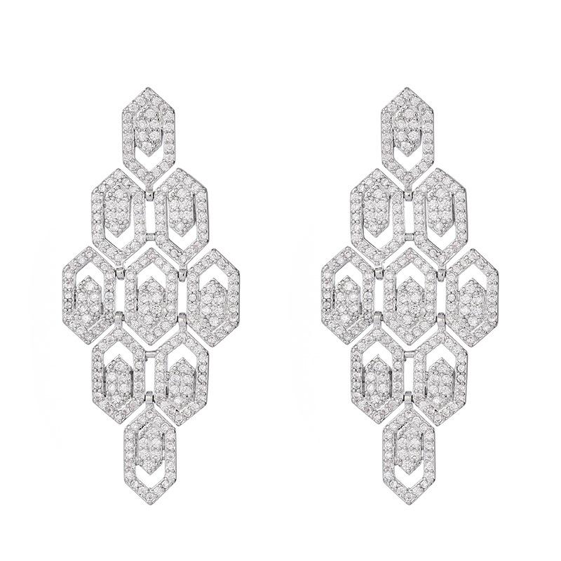 Snake Studded Diamond Earrings