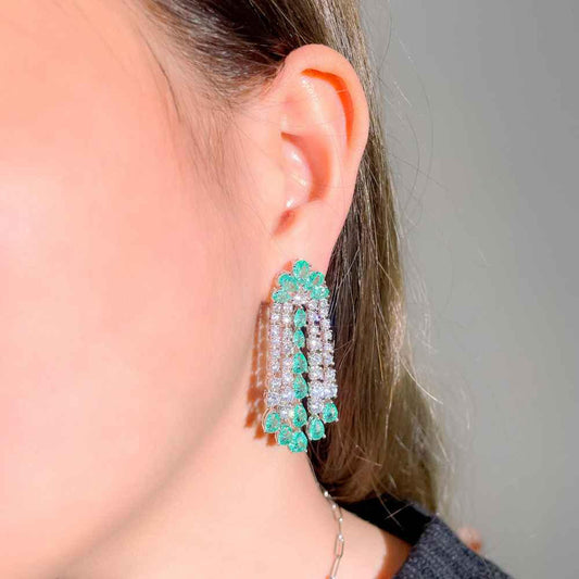 Aqua Green Chandelier Earrings